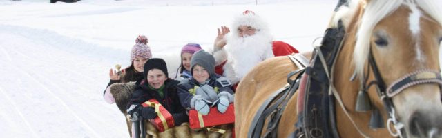 Besinnlicher Weihnachtsmarkt mit Tieren Weihnachtsmarkt mit Tieren Italy, South Tyrol, Seiseralm, Santa Claus and children sitting in sleigh model released PUBLICATIONxINxGERxSUIxAUTxHUNxONLY WESTF11468 Italy South Tyrol Seiseralm Santa Claus and Children Sitting in sleigh Model released PUBLICATIONxINxGERxSUIxAUTxHUNxONLY WESTF11468