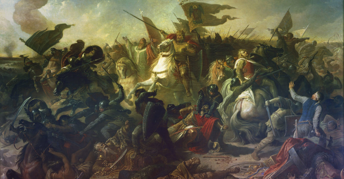Schlacht auf Lechfeld / Echter / 1860 Schlacht auf Lechfeld / Echter / 1860 Schlacht auf dem Lechfeld, 10. August 955 (Sieg Ottos I. ueber die Ungarn). - 