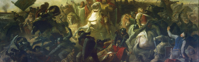 Schlacht auf Lechfeld / Echter / 1860 Schlacht auf Lechfeld / Echter / 1860 Schlacht auf dem Lechfeld, 10. August 955 (Sieg Ottos I. ueber die Ungarn). - 