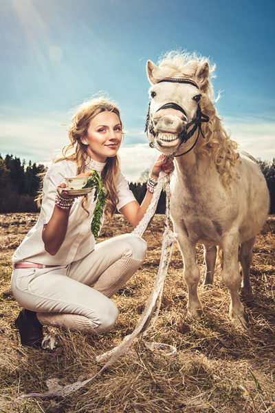 Beautiful woman and a shetland pony Beautiful woman and a shetland pony 