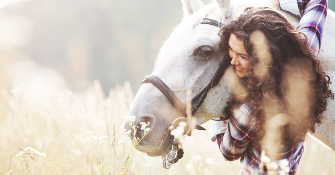 Horse Portrait of a woman with a horse 