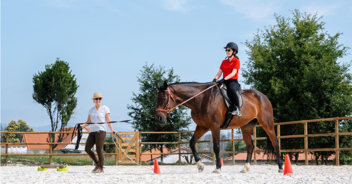 Reitstunde auf dem Reitplatz 