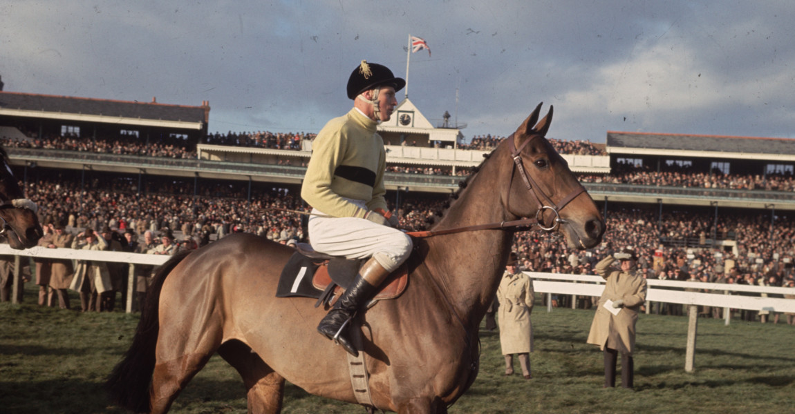Pat Taaffe On Arkle Jockey Pat Taaffe on 'Arkle' at Newbury racecourse for the Hennesey Gold Cup. (Photo by Fox Photos/Getty Images) 