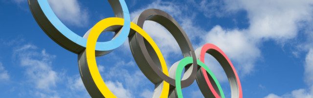 Rio,De,Janeiro,-,October,14,,2015:,Olympic,Rings,Stand 