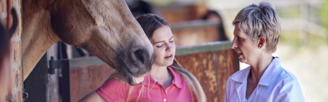 Veterinarian with digital tablet talking to teenage girl at stable model released Symbolfoto propert Veterinarian with digital tablet talking to teenage girl at stable model released Symbolfoto property released PUBLICATIONxINxGERxSUIxAUTxHUNxONLY ZEF001760 Veterinarian With Digital Tablet Talking to Teenage Girl AT stable Model released Symbolic image Property released PUBLICATIONxINxGERxSUIxAUTxHUNxONLY ZEF001760 