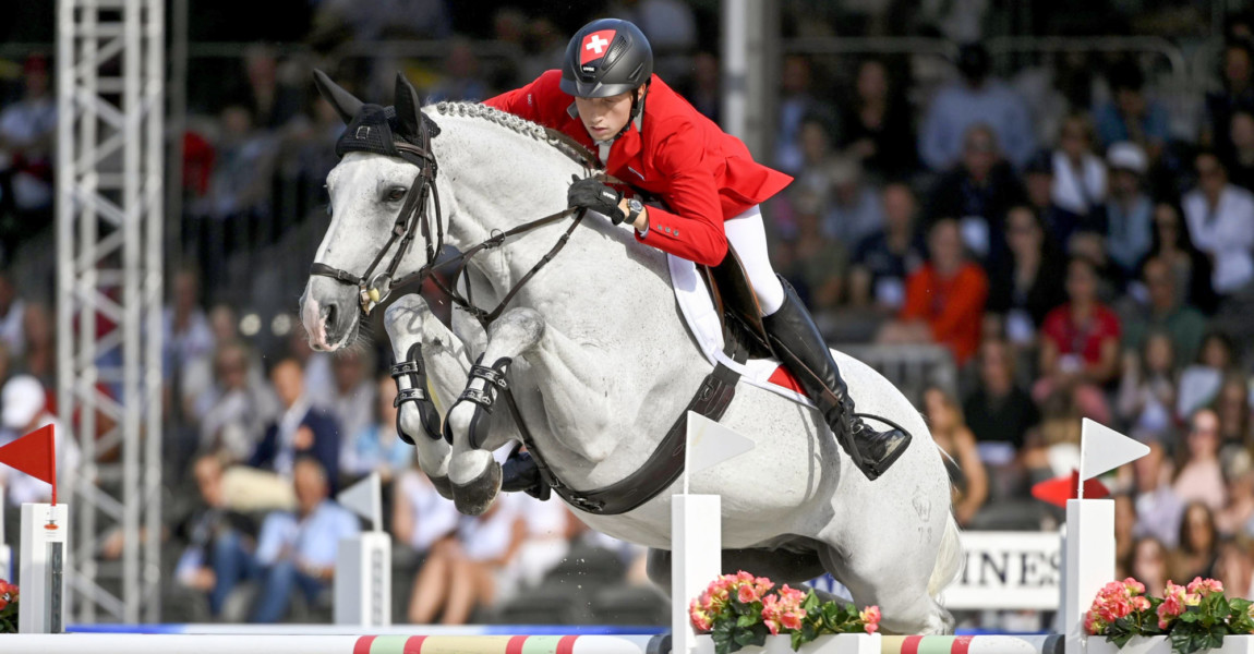 Martin Fuchs SUI with Clooney 51 during the Longines FEI Jumping European Championship EM Europame Martin Fuchs SUI with Clooney 51 during the Longines FEI Jumping European Championship, EM, Europameisterschaft 2019 on August 23 2019 in Rotterdam, Netherlands. NOxTHIRDxPARTYxSALES. PUBLICATIONxINxGERxSUIxAUTxHUNxONLY (110371222) 