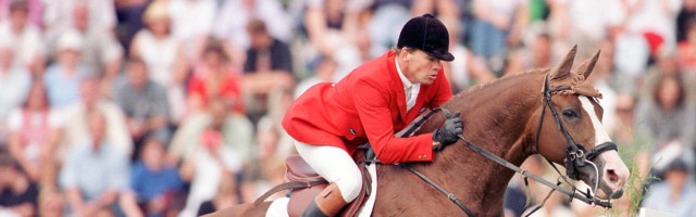 07.06. Bildnummer: 00079845 Datum: 14.08.1998 Copyright: imago/Uwe Kraft Lars Nieberg (Deutschland) auf For Pleasure am Hindernis; Mannschaftsspringpr¸fung, Reitsport, Springreiten, Pferd, Sprung, springen, Hindernisparcours, Parcours 61. CHIO 1998, Preis der Nationen, Nationenpreis, Springpr¸fung, Reiten, Mannschaftsspringen Aachen Dynamik, Pferdesport Einzel Deutschland Einzelbild Aktion Personen Tiere 