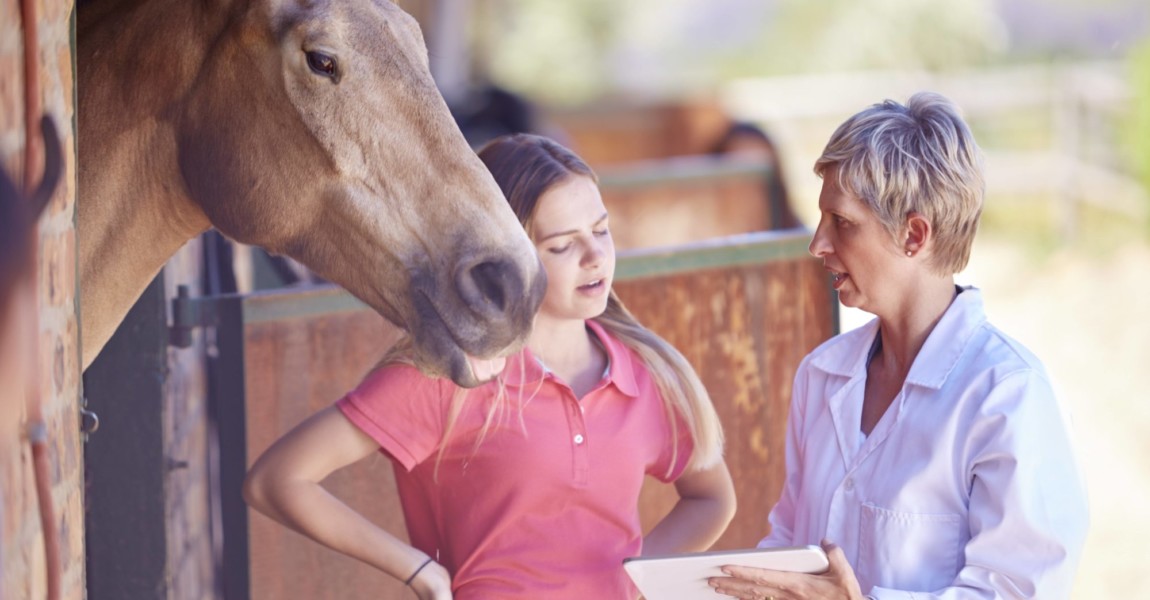 Veterinarian with digital tablet talking to teenage girl at stable model released Symbolfoto propert Veterinarian with digital tablet talking to teenage girl at stable model released Symbolfoto property released PUBLICATIONxINxGERxSUIxAUTxHUNxONLY ZEF001760 Veterinarian With Digital Tablet Talking to Teenage Girl AT stable Model released Symbolic image Property released PUBLICATIONxINxGERxSUIxAUTxHUNxONLY ZEF001760 