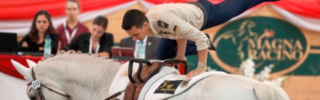 EQUESTRIAN FEI Vaulting EC 2017 EBREICHSDORF AUSTRIA 06 AUG 17 EQUESTRIAN FEI European Champio EQUESTRIAN - FEI Vaulting EC 2017 EBREICHSDORF,AUSTRIA,06.AUG.17 - EQUESTRIAN - FEI European Championships in Vaulting. Image shows Jannis Drewell (GER/Diabolus 3). PUBLICATIONxINxGERxHUNxONLY GEPAxpictures/xWalterxLuger Equestrian Fei Vaulting EC 2017 Ebreichsdorf Austria 06 Aug 17 Equestrian Fei European Championships in Vaulting Image Shows Jannis Drewell ger Diabolus 3 PUBLICATIONxINxGERxHUNxONLY GEPAxpictures xWalterxLuger 