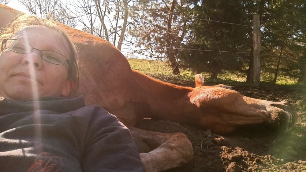 Meine Lina u ich entspannen- mein Pferd mein Partner